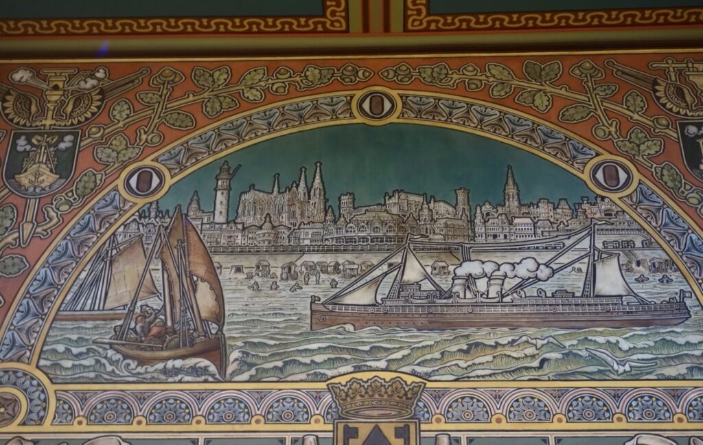 Bildliche Darstellung der Stadt Ostende im Bahnhof Gent-Sint-Pieters
